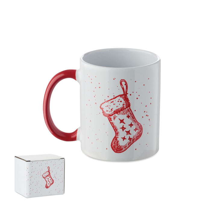 FESTIMUG Červená – vianočný keramický hrnček 300 ml s potlačou | Predmety.sk