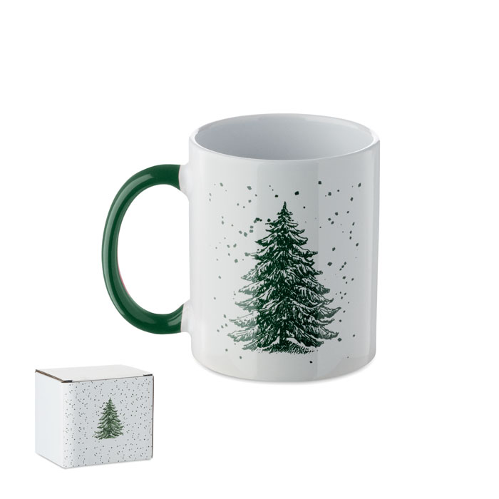 FESTIMUG Zelená – vianočný keramický hrnček 300 ml s potlačou | Predmety.sk