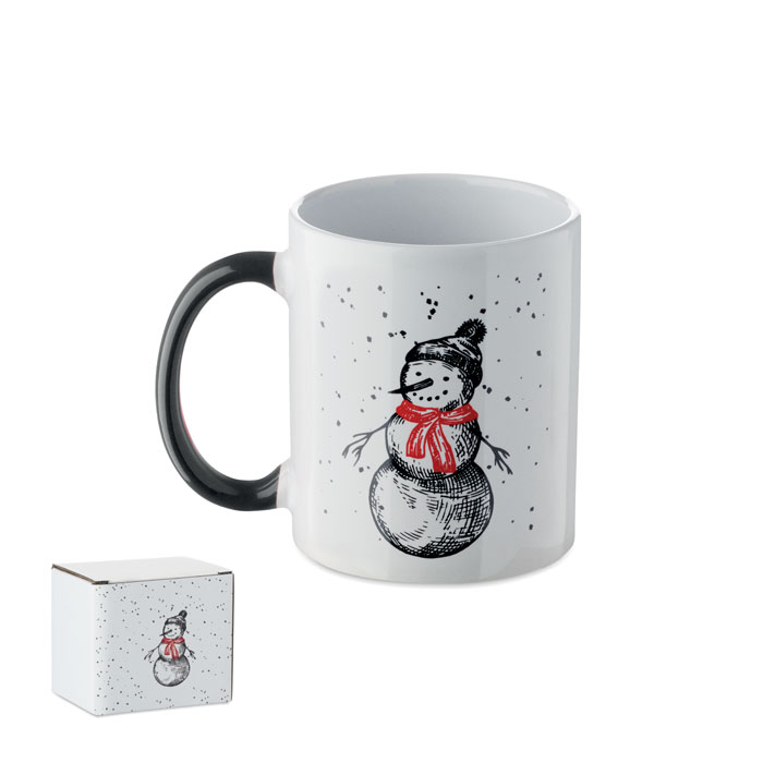 FESTIMUG Čierna/červená – vianočný keramický hrnček 300 ml s potlačou | Predmety.sk