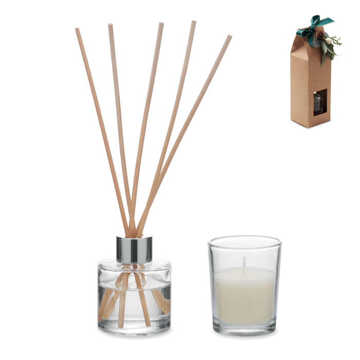 GINGLE Béžová – aroma difuzér a svíčka s potlačou | Predmety.sk