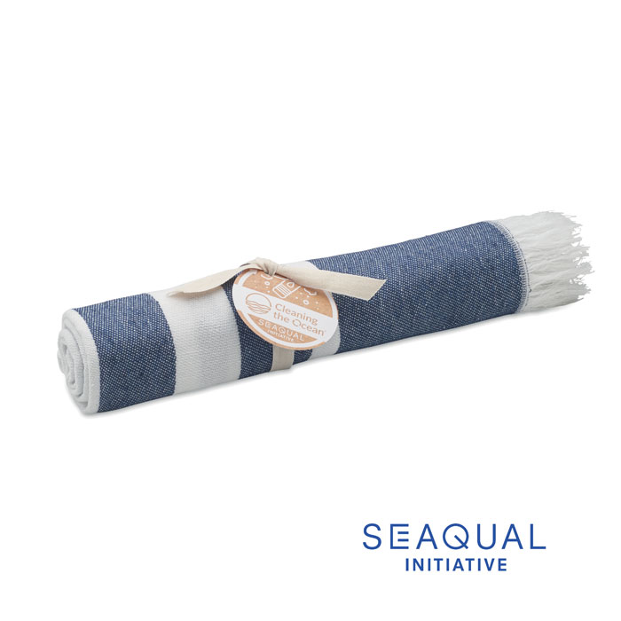 WAVE Modrá – uterák SEAQUAL® hammam 100x170 s potlačou | Predmety.sk