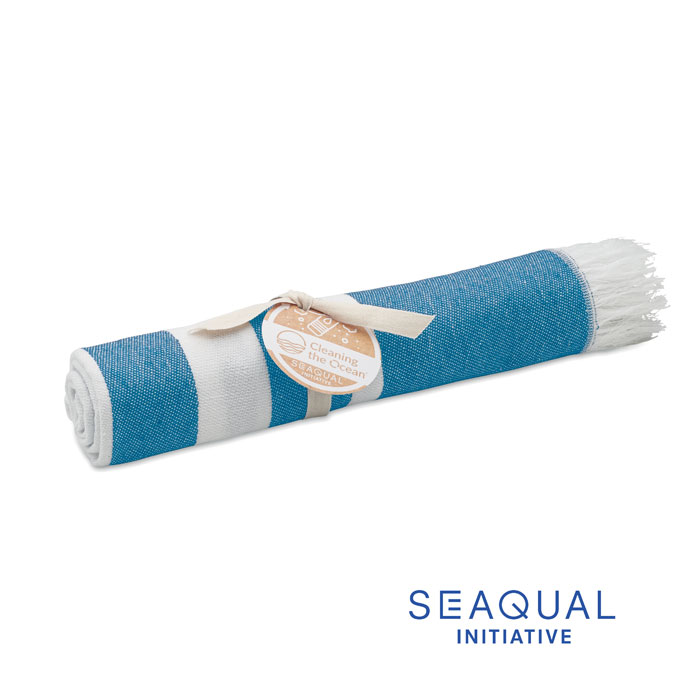 WAVE Tyrkysová – uterák SEAQUAL® hammam 100x170 s potlačou | Predmety.sk