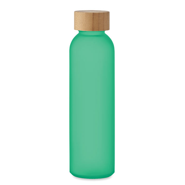 ABE Priehľadná zelená – fľaša z matného skla 500 ml s potlačou | Predmety.sk