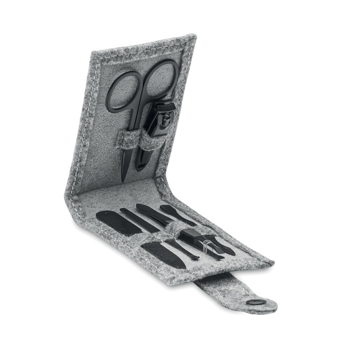 NAILKIT FELT Šedá – 6-dielna manikúrová súprava s potlačou | Predmety.sk