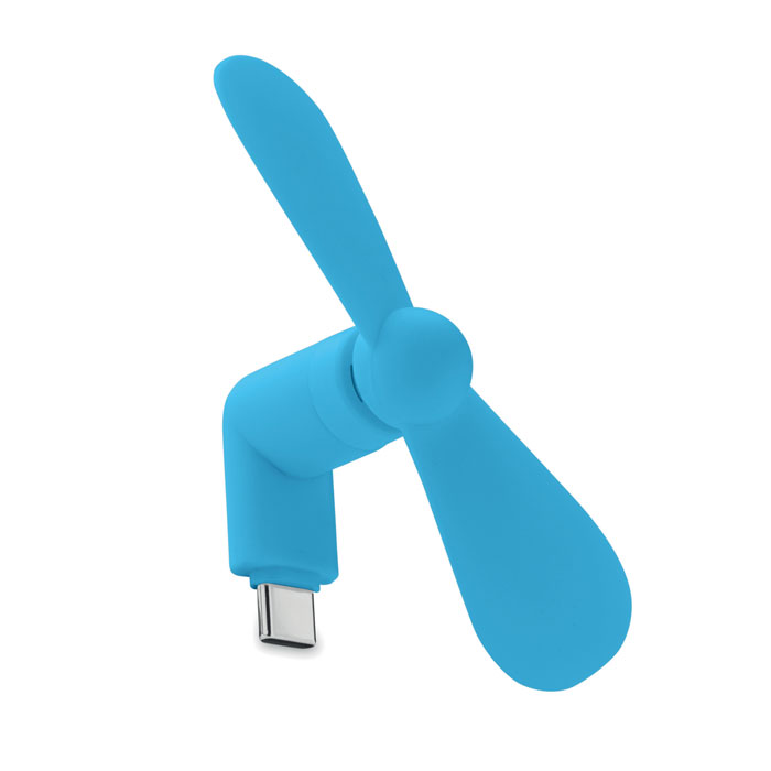 PHAN Tyrkysová – prenosný ventilátor USB-C s potlačou | Predmety.sk