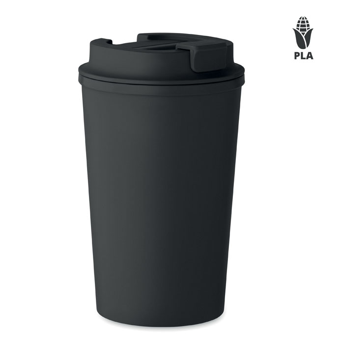 BEIBAKU Čierna – dvojstenný pohár PLA 350 ml s potlačou | Predmety.sk