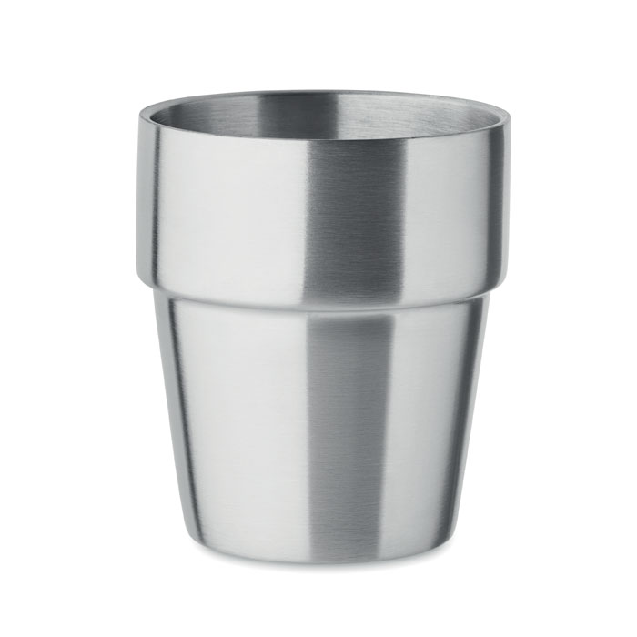 ACERITO Matná strieborná – dvojstenný pohár 250 ml s potlačou | Predmety.sk