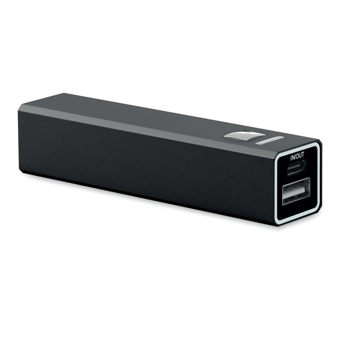 POWERALUC Čierna – power banka 2600 mAh s potlačou | Predmety.sk