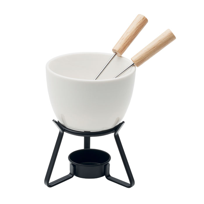 KASE Biela – keramická sada na fondue s potlačou | Predmety.sk