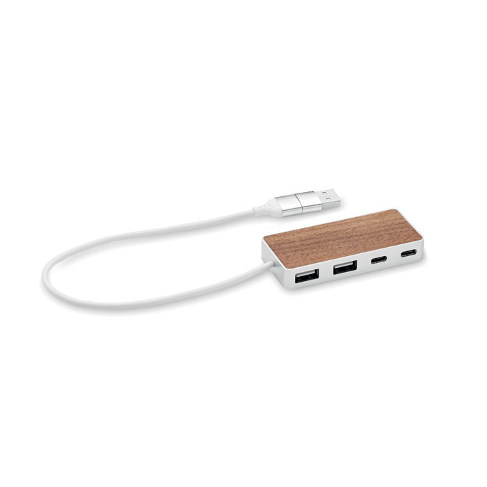 UBAH Farba dreva – rozbočovač USB 4 porty 27,5 cm s potlačou | Predmety.sk