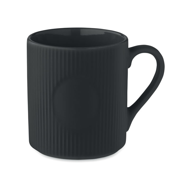 RIBMUG Čierna – hrnček s rebrovaným povrchom 340 s potlačou | Predmety.sk
