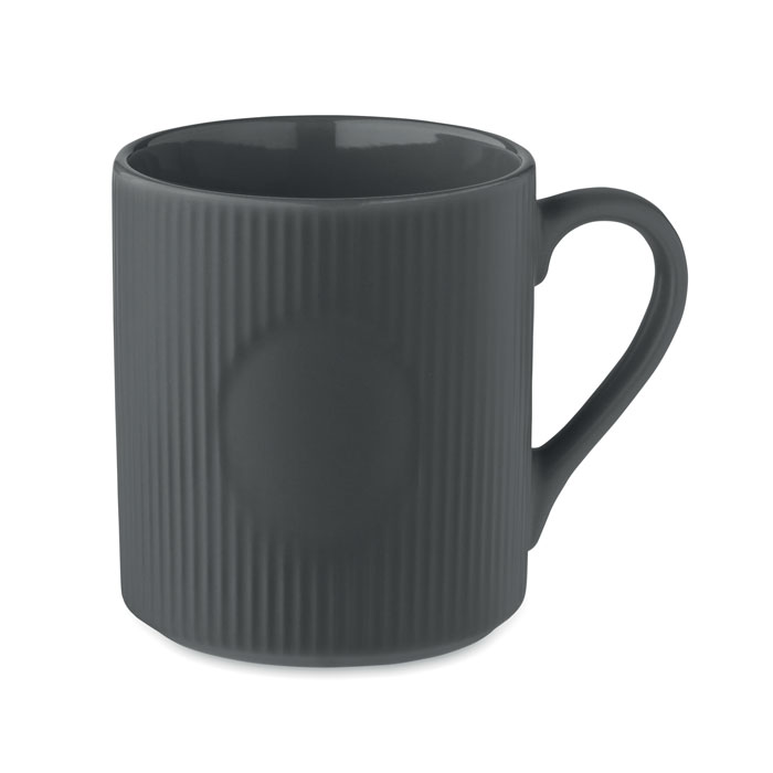 RIBMUG Kamenná sivá – hrnček s rebrovaným povrchom 340 s potlačou | Predmety.sk