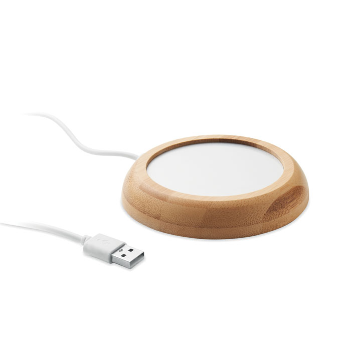 MUGLET Farba dreva – bambusový ohrievač hrnčekov USB s potlačou | Predmety.sk