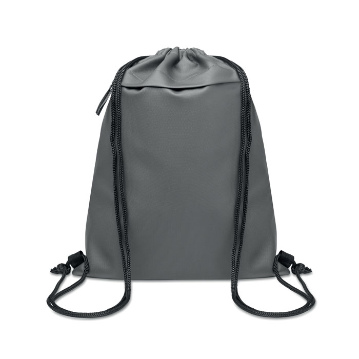 BANGKOK BAG Kamenná sivá – batoh so šnúrkou z materiálu 600D RPET s potlačou | Predmety.sk