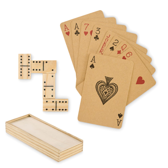 DOMI&CARDS Farba dreva – sada domina a kariet s potlačou | Predmety.sk