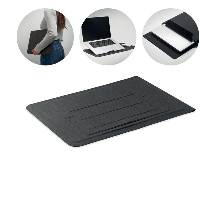 PRAKTIKA Čierna – plsťové puzdro na 16" notebook s potlačou | Predmety.sk