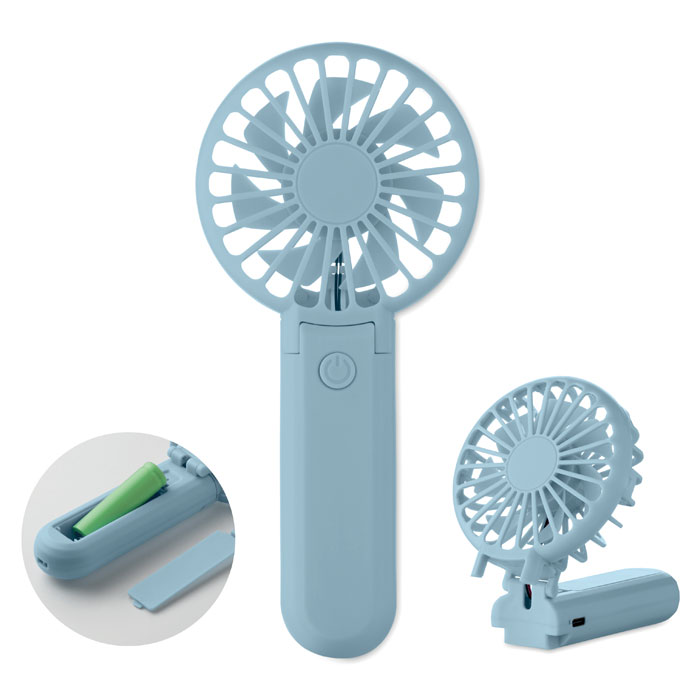 IBERA Baby Blue – prenosný skladací ventilátor s potlačou | Predmety.sk