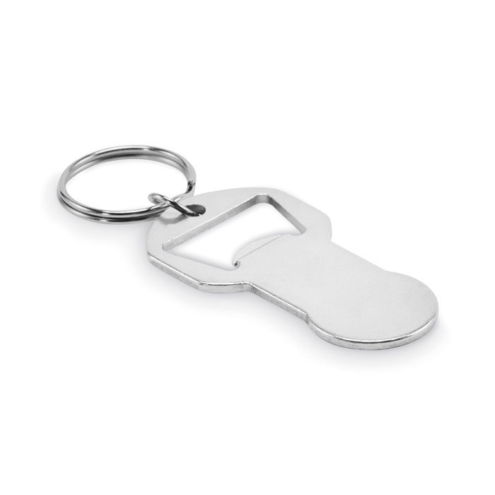 CLAVE Silver – hliníkový prívesok na kľúče s otváračom s potlačou | Predmety.sk