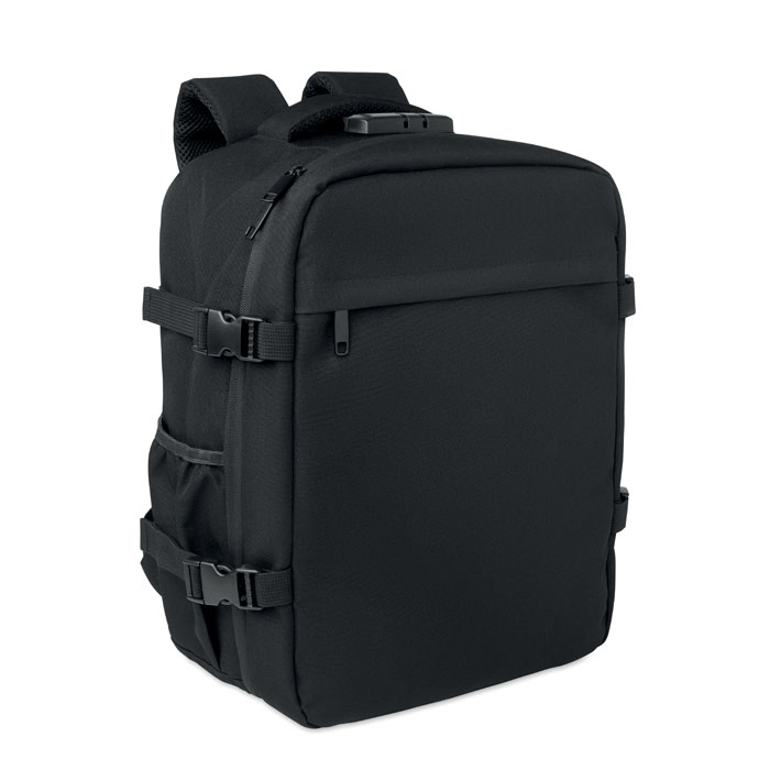 LOCK&GO Černá – batoh 15" z RPET, 20 l s potlačou | Predmety.sk