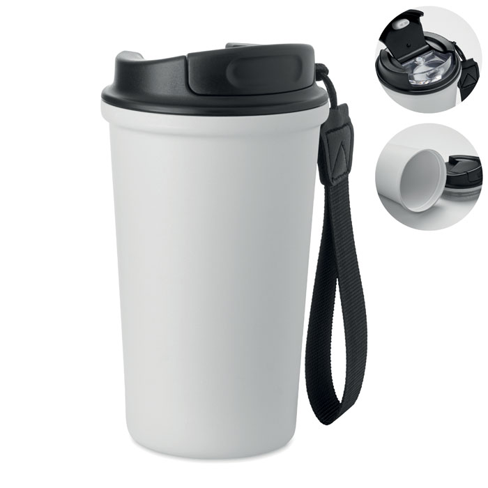 NAKANO Bílá – termohrnek recyklovaný, 400 ml s potlačou | Predmety.sk