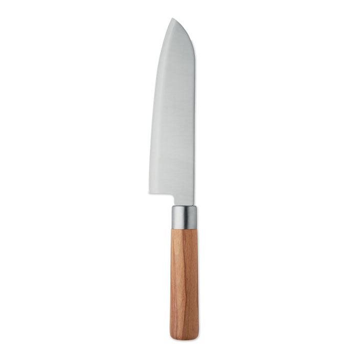 SLICE Stříbrná – kuchařský nůž, ocel a dřevo s potlačou | Predmety.sk