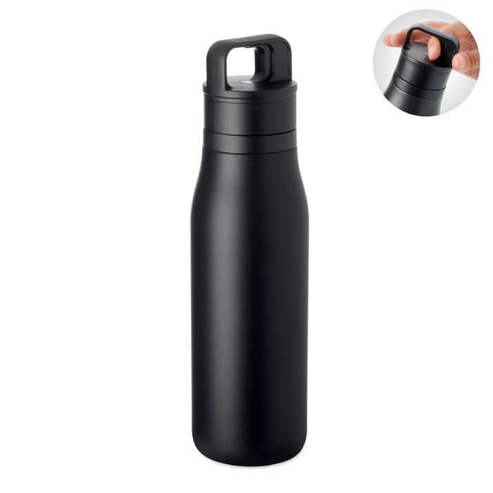 EMPIRE Černá – dvoustěnná láhev 500ml s potlačou | Predmety.sk