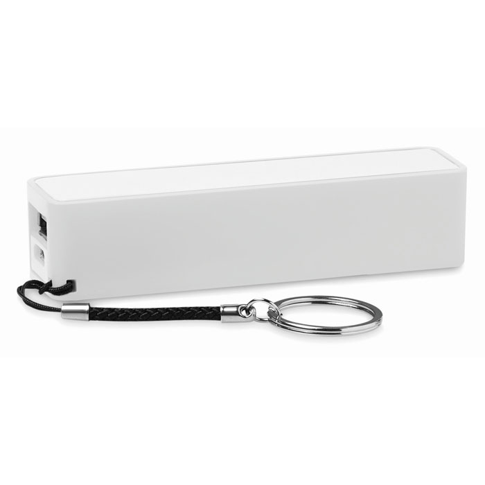 POWER MATE Biela – štíhla power banka 2200 mAh s potlačou | Predmety.sk