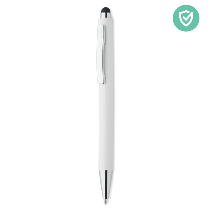 BLANQUITO CLEAN Biela – antibakteriálne pero a stylus s potlačou | Predmety.sk