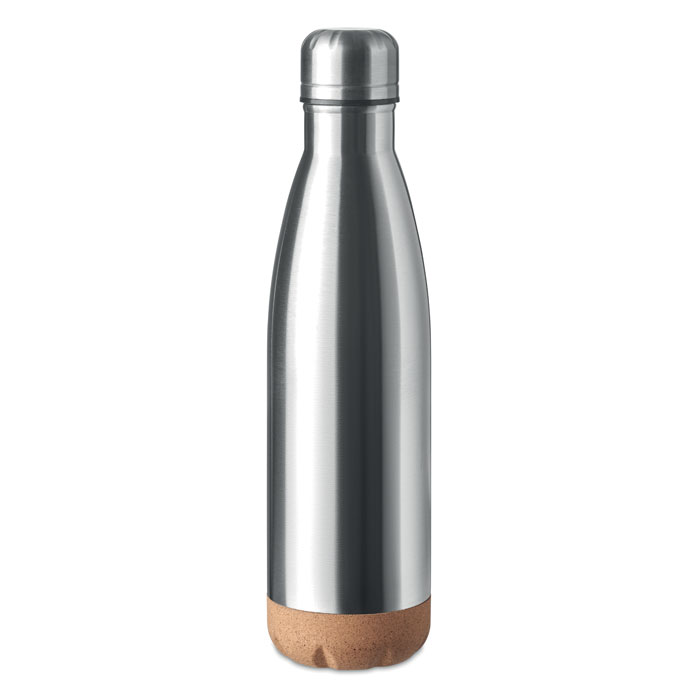 ASPEN CORK Matná strieborná – dvojstenná fľaša 500 ml s potlačou | Predmety.sk