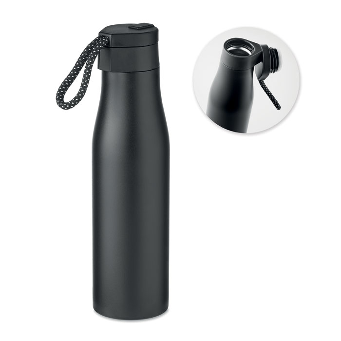 URSUS Čierna – dvojstenná fľaša 600 ml s potlačou | Predmety.sk