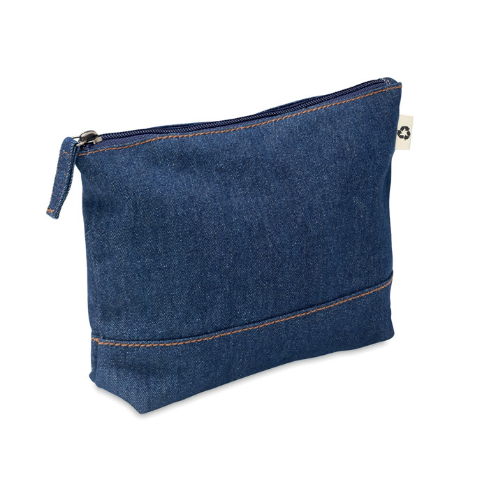 STYLE POUCH Modrá – toaletná taška z džínsoviny s potlačou | Predmety.sk