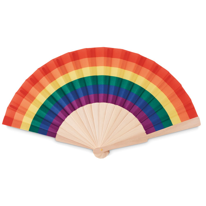 BOWFAN Viacfarebné – dúhový drevený ventilátor s potlačou | Predmety.sk