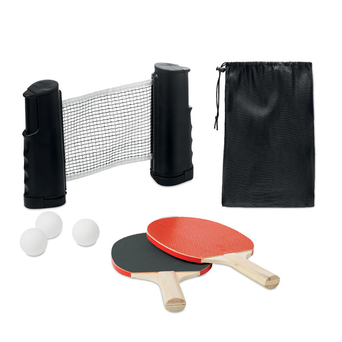 PING PONG Čierna – súprava na stolný tenis s potlačou | Predmety.sk