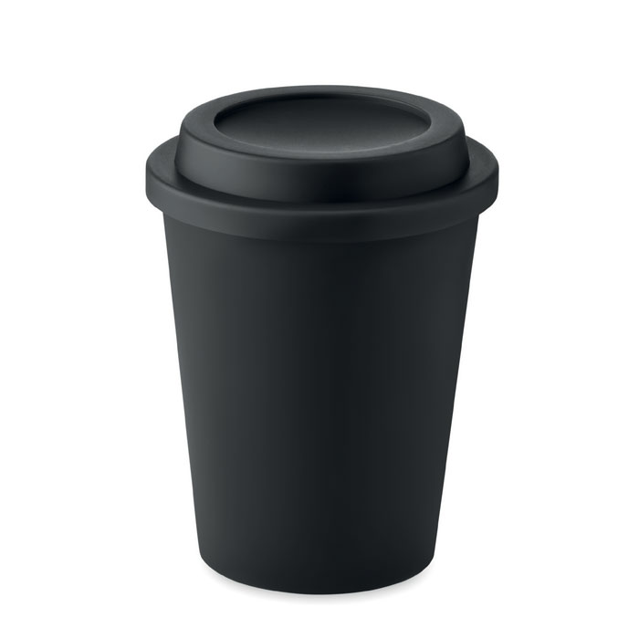 SORA Čierna – dvojstenný pohár PP 300 ml s potlačou | Predmety.sk