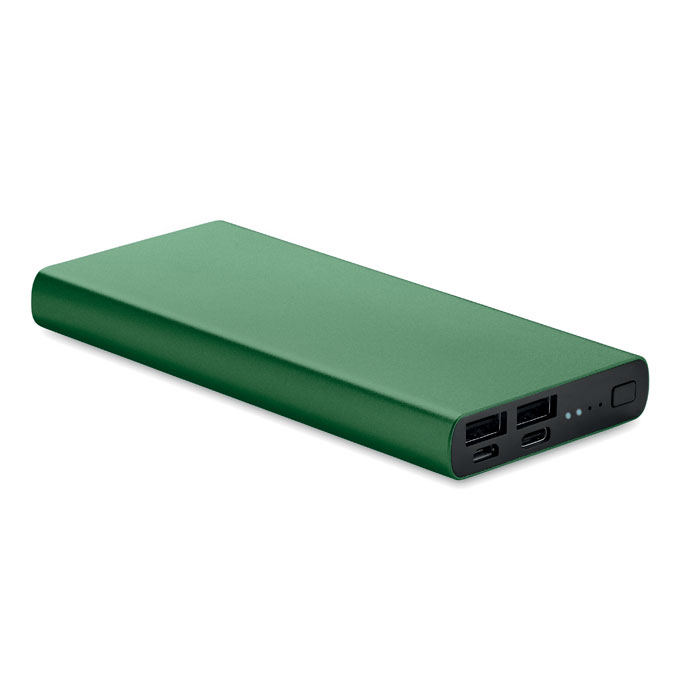 POWERFLAT 10C Tmavo zelená – powerbank 10000 mAh s potlačou | Predmety.sk