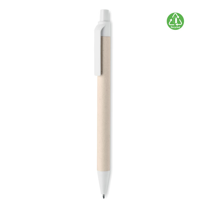 MITO PEN Biela – recyklované guľôčkové pero s potlačou | Predmety.sk