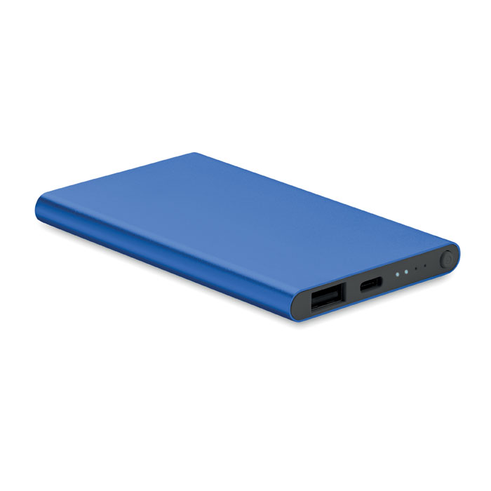 POWERFLAT C Kráľovská modrá – powerbank typu C 4000 mAh s potlačou | Predmety.sk
