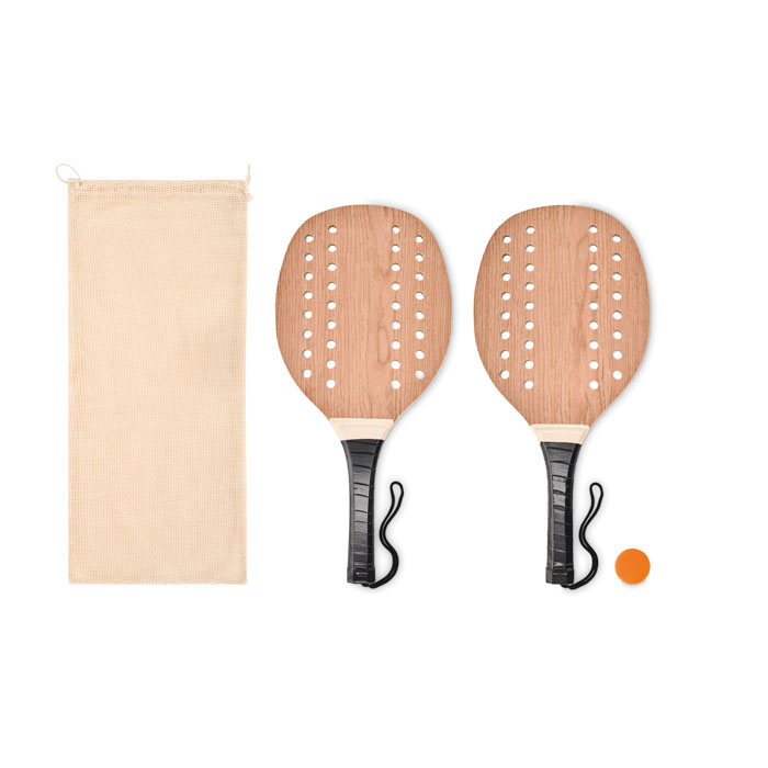 PALAS Farba dreva – súprava na plážový tenis z dreva s potlačou | Predmety.sk