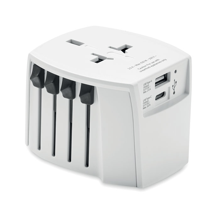 MUV USB A/C Biela – skross USB A/C adaptér MUV s potlačou | Predmety.sk