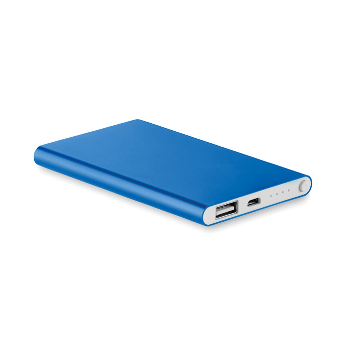 POWERFLAT Kráľovská modrá – hliníková power banka 4000 Mah s potlačou | Predmety.sk