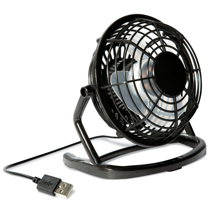 AIRY Čierna – ventilátor USB s potlačou | Predmety.sk