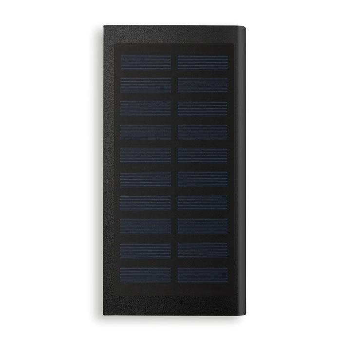 SOLÁRNA ENERGIA Čierna – solárna powerbanka 8000 mAh s potlačou | Predmety.sk