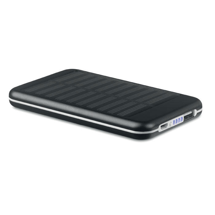 SOLARFLAT Čierna – solárna powerbanka 4000 mAh s potlačou | Predmety.sk
