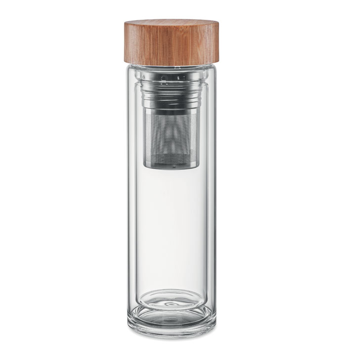 BATUMI GLASS Transparentné – dvojstenná sklenená fľaša 420 ml s potlačou | Predmety.sk