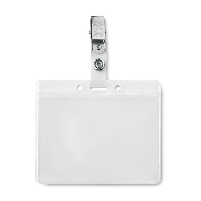 CLIPBADGE Transparentné – držiak z PVC s potlačou | Predmety.sk