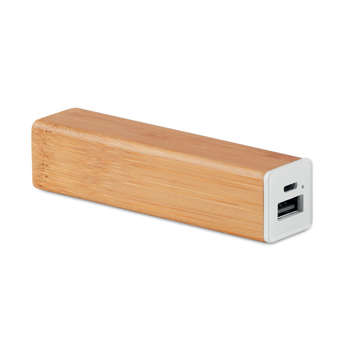 POWERBAM Farba dreva – powerbank 2200 mAH - bambus s potlačou | Predmety.sk