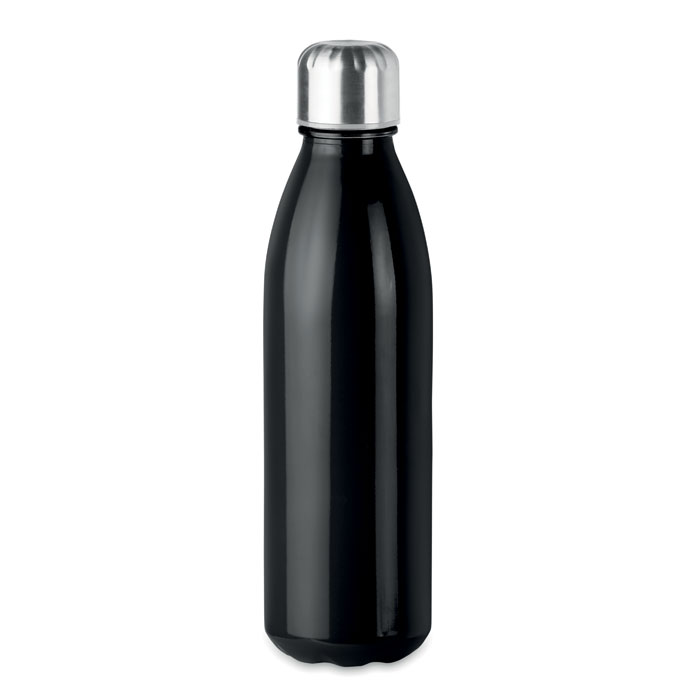 ASPEN GLASS Čierna – sklenená fľaša na pitie 650 ml s potlačou | Predmety.sk