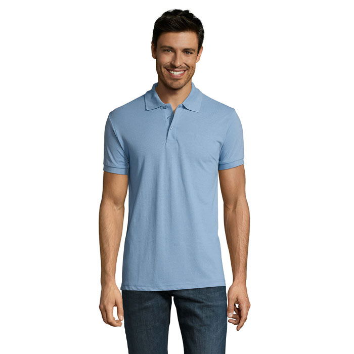 PRIME MEN Nebesky modrá Pique – pRIME MEN'S POLO 200g s potlačou | Predmety.sk