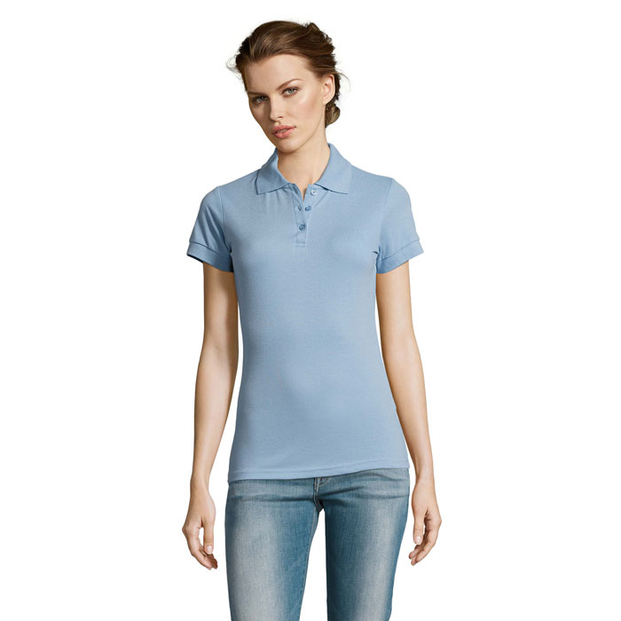 PRIME WOMEN Nebesky modrá Pique – pRIME WOMEN POLO 200gr s potlačou | Predmety.sk