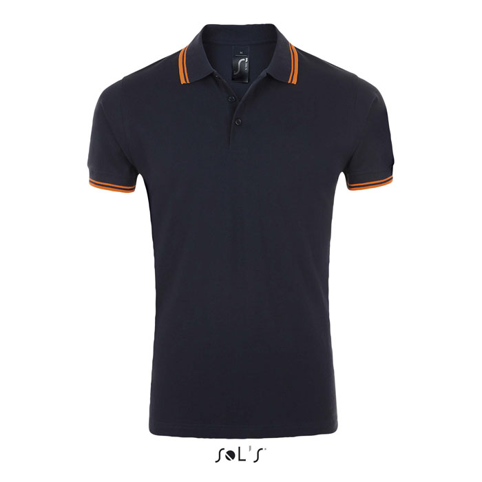 PASADENA MEN Francúzska námorná/neonovo oranžová – pASADENA MEN'S POLO 200 s potlačou | Predmety.sk
